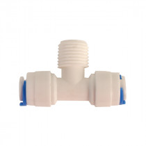 Adaptador tipo "T" Purikor para osmosis inversa 100G (T1/4", RM1/4", T1/4").