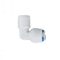 Adaptador codo tipo "L" (RM1/4", T1/4") para osmosis, ultrafiltración y filtración básica.
